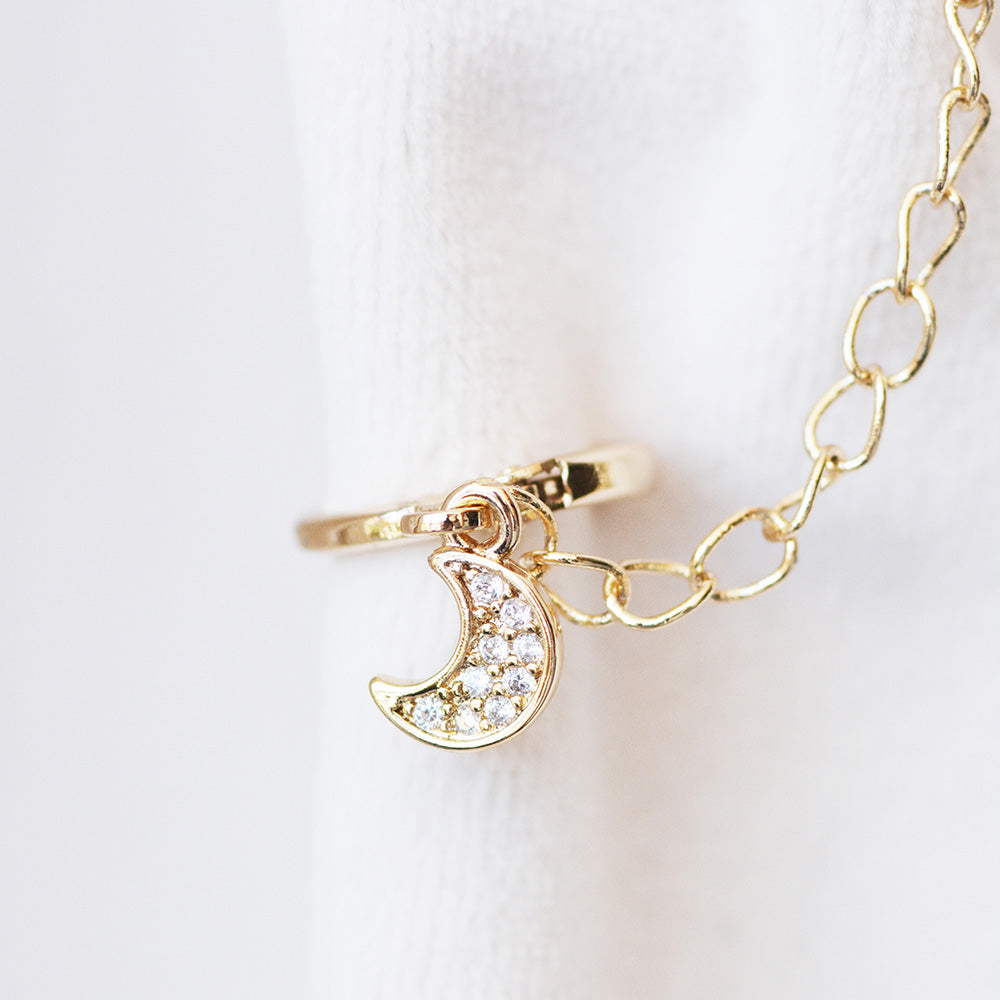 Piercing Cuff Chain Mini Moon